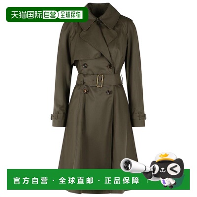 自营burberryGabardine Pembury双排扣Trench风衣-灰色 美国奥莱