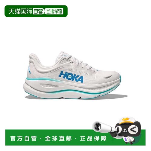 自营Hoka Bondi 9 Mens Running Shoe - White/Blue - white 美国