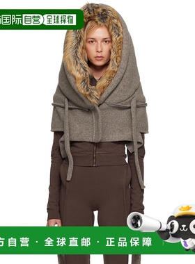 1h可退 香港直邮潮奢 Ottolinger 女士 灰褐色 Super Furry 兜帽