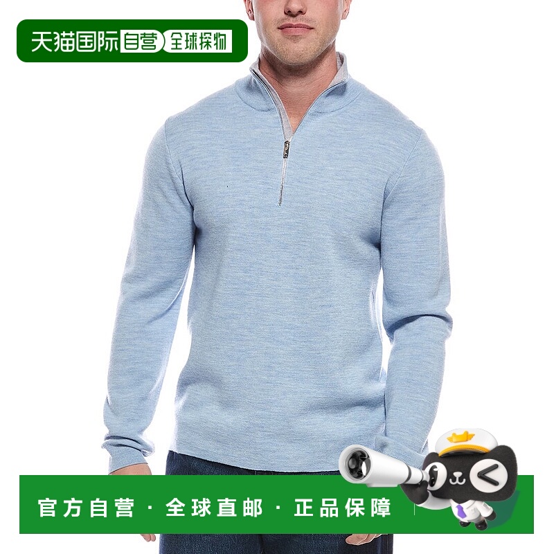 自营Magaschoni Merino Wool-Blend 1/4-Zip Mock Neck Sweater -