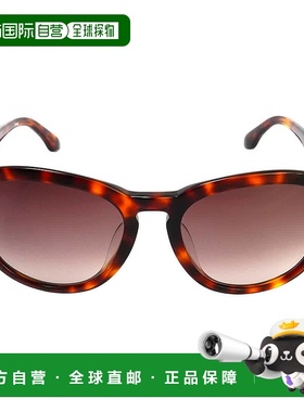 自营Calvin Klein Smoke Gradient Round Ladies Sunglasses CK43