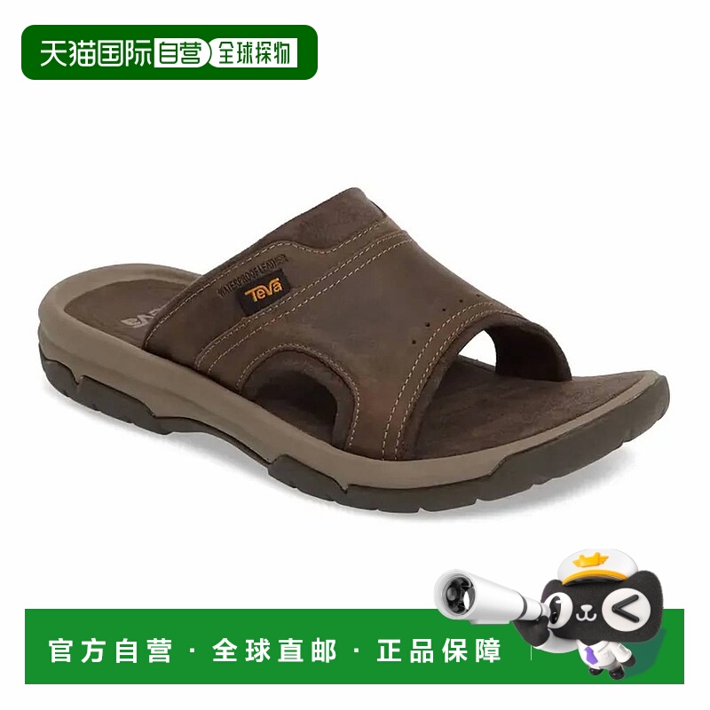 自营 teva男士Langdon滑入式胡桃木 美国奥莱直发凉鞋厚底