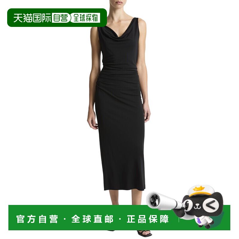 自营Vince前领背心连衣裙-黑色 美国奥莱吊带性感直发 美国奥莱