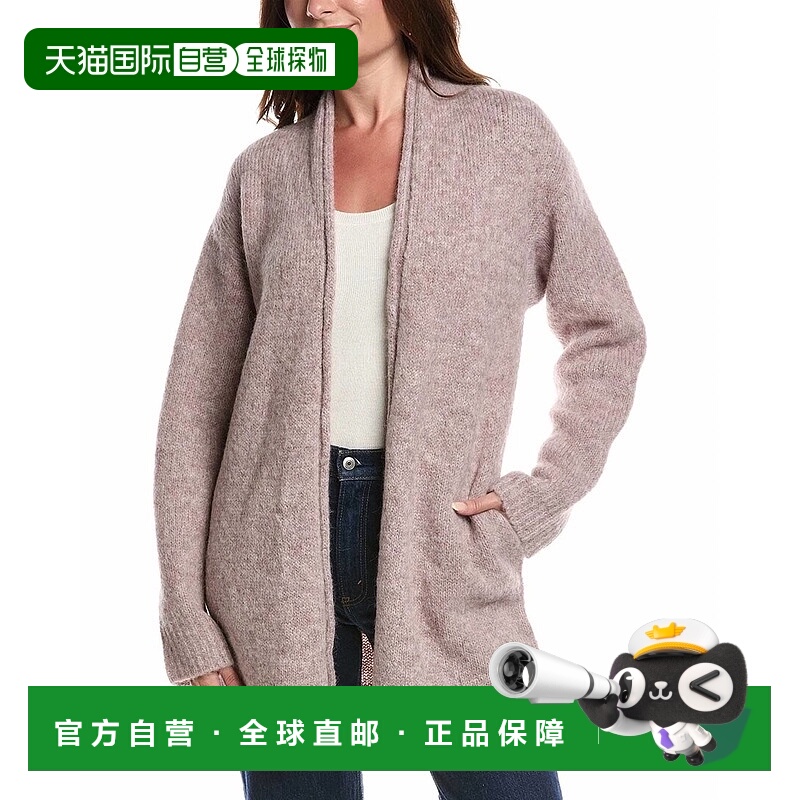 自营nation ltdAliyah露肩羊驼毛混纺开襟羊毛衫,轻声细语 美国