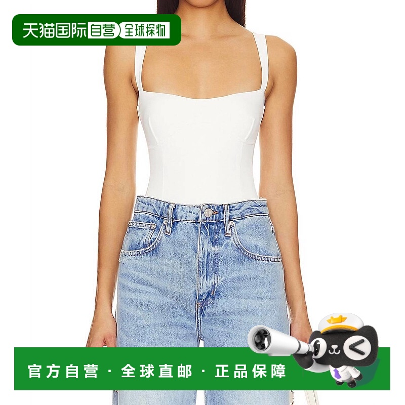 自营good americanScuba Modern Tank Bodysuit In White 001 - w