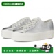 美国直邮Keds Silver Triple 1h可退 Leather Metallic Leathe