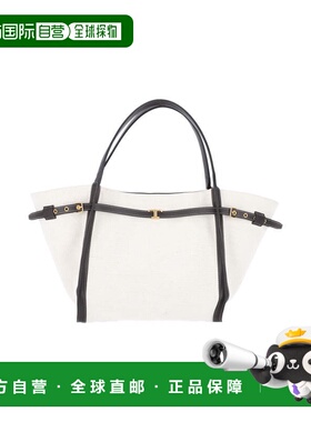 自营tod's白色Tim中号亚麻托特包-白色 美国奥莱直发单肩包手提包