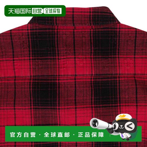 自营purple brandPLAID FLANNEL LS SHIRT RED CASUAL BUTTON-DOW