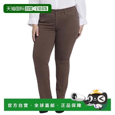 自营NYDJ Plus Marilyn Coffee Bean Straight Leg Jean - brown