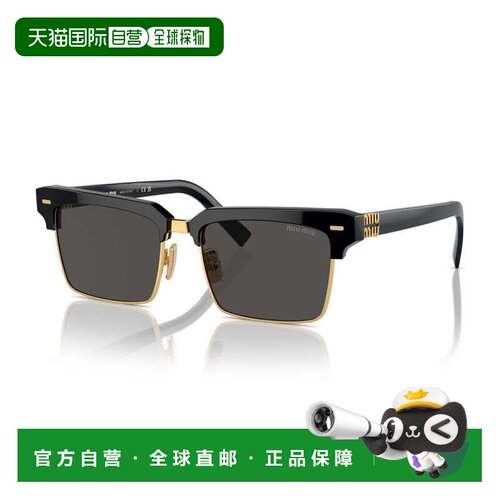 自营miu miuMU10ZS 1AB5S0黑色/金色/深灰色-黑色/金色 美国奥莱