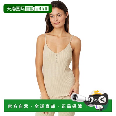 自营 pj salvageP.J.Salvage Reloved Top女式燕麦罗纹V领背心BUU