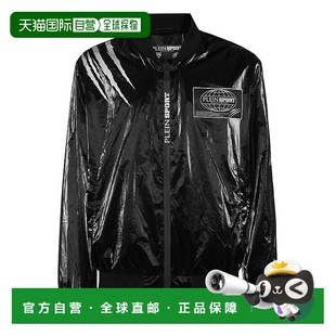 黑色 sport尼龙褶皱飞行员夹克 美国奥莱直发 plein 自营