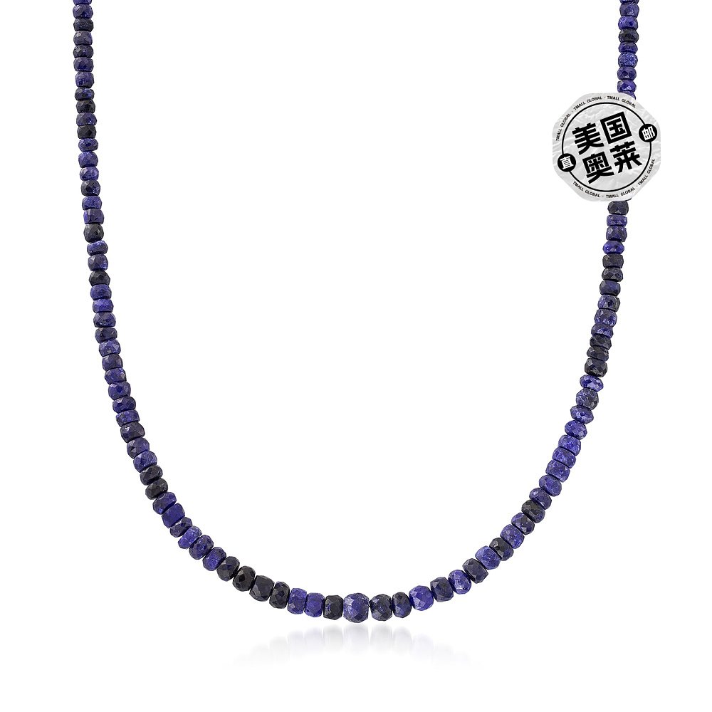 自营Ross-Simons Sapphire Bead Necklace With Sterling Silver