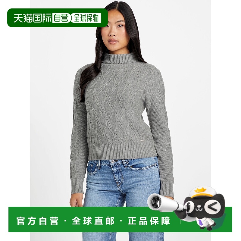 自营guessNiman Cable-Knit Sweater - light melange grey 美国