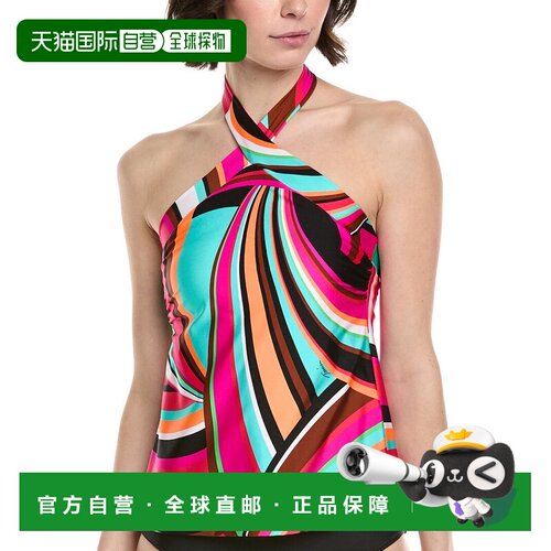 自营Trina Turk Swoop高领可逆Tankini-multi 美国奥莱直发