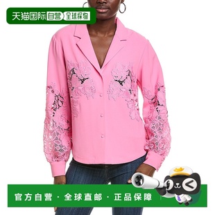 粉红色 roseLela玫瑰纽扣衬衫 美国奥莱直发 lela 自营
