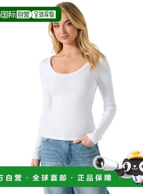 自营guessTylie Long-Sleeve Top - pure white 美国奥莱直发