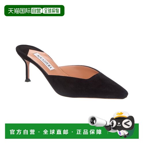 自营Aquazzura Anok 65 Suede Mule - black 美国奥莱直发女鞋