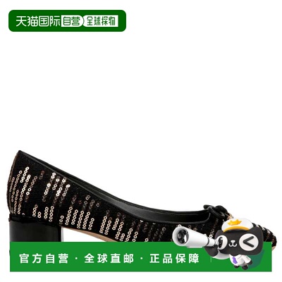 自营Franco Sarto Natalia Block Heel Ballet Pumps Black / Gol