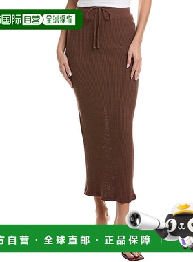 自营Project Social T米兰毛衣罗纹迷笛裙-棕色 美国奥莱直发