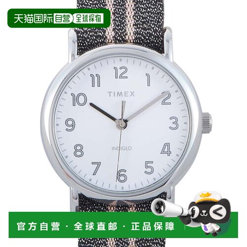 自营Timex Weekender 38 毫米灰色金属表带手表 TW2R92200 美国奥