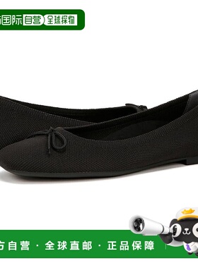 自营 Vionic Klara针织紧身平底鞋女式美国6.5黑色滑套芭蕾舞鞋FZ