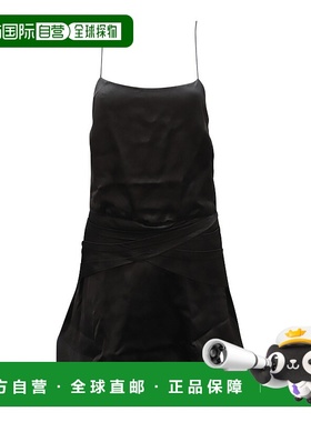 自营Derek Lam 10 Crosby Cami 荷叶边迷你连衣裙（黑色粘胶纤维-