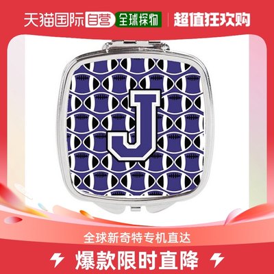 Carolines Treasures CJ1068-JSCM Letter J Football Purple & W