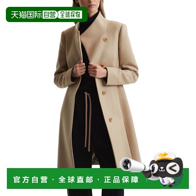 自营Reiss Mia Wool-Blend Mid Length Coat - camel 美国奥莱直
