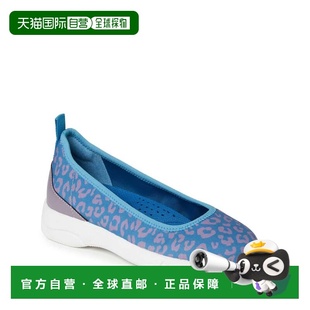 自营Dearfoams Women's Mia Ballet Flat Slip-On - blue leopard