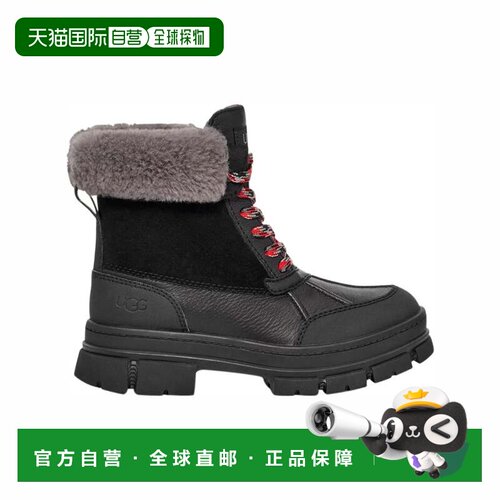 自营UGG Ashton Addie Black Full-Grain Leather Waterproof Boo