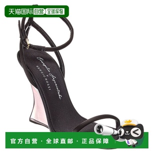 Rossi Evangelie Smyrniotaki 黑 自营 缎面坡跟凉鞋 Sergio