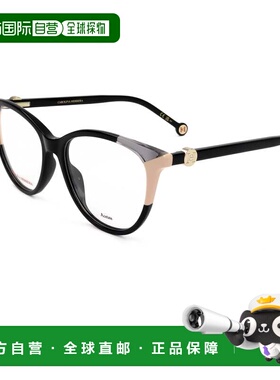 自营Carolina Herrera女式53mm黑色裸眼眼镜-黑色裸眼 美国奥莱直