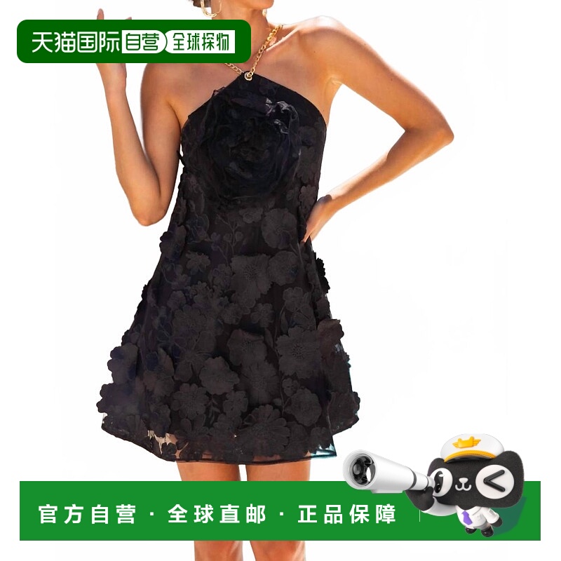 自营lisa marie fernandezBound By You黑色花朵迷你连衣裙-黑色