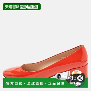 自营Tod's Red Patent Leather Block Heel Pumps - red 美国奥莱