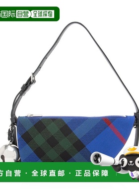 自营 Burberry Check Shield迷你单肩包-蓝色，多色 美国奥莱直发