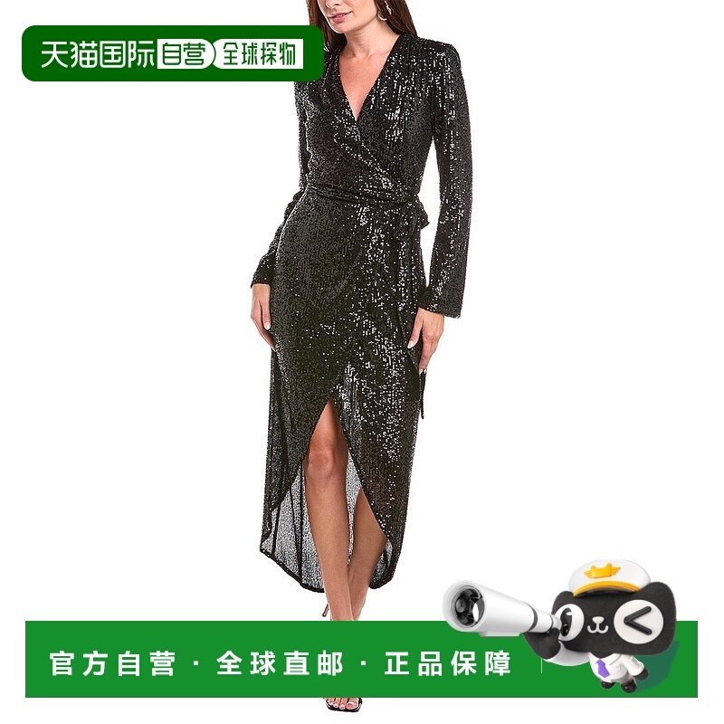 自营Halston Falan 亮片 - 黑色 美国奥莱直发连衣裙