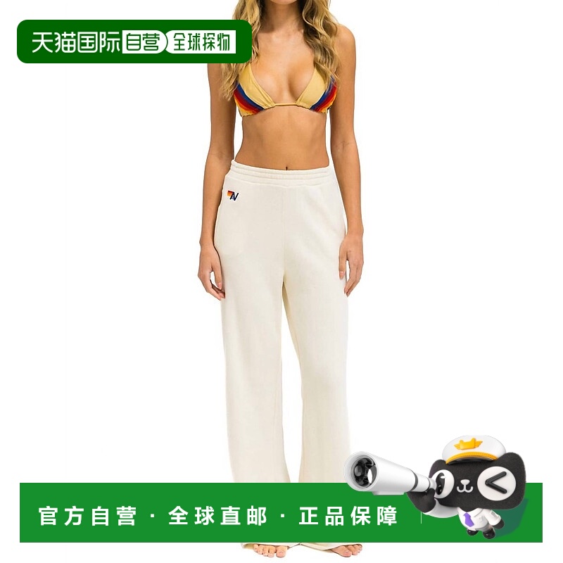 自营aviator nation复古白色阔腿口袋运动裤-复古白色 美国奥莱直