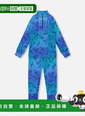 自营deux par deuxTwo-Piece Thermal Underwear Set Blue Gradie