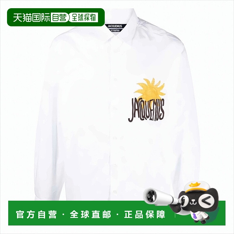 自营jacquemusLong-Sleeve Cotton Shirt With Embroidered Sun M
