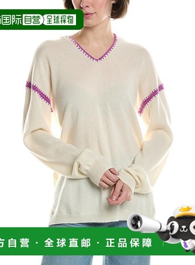 自营Johnny Was羊毛和羊绒混纺连帽衫-白色 美国奥莱直发