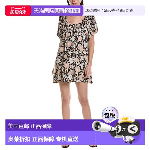 自营Saltwater Luxe Printed Mini Dress - black 美国奥莱直发