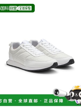 自营hugo bossLow-top trainers with monogrammed uppers - whit