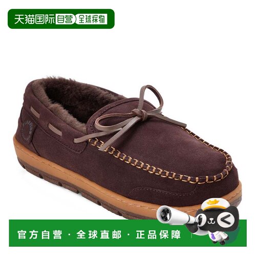 自营Fireside by Dearfoams Men's Forster Genuine Shearling Mo