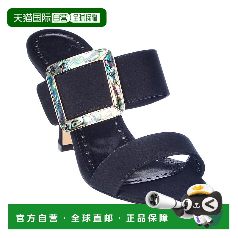 自营 Manolo Blahnik Gable 90 真丝凉鞋 - 黑色 美国奥莱直发