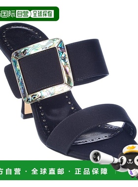 自营 Manolo Blahnik Gable 90 真丝凉鞋 - 黑色 美国奥莱直发