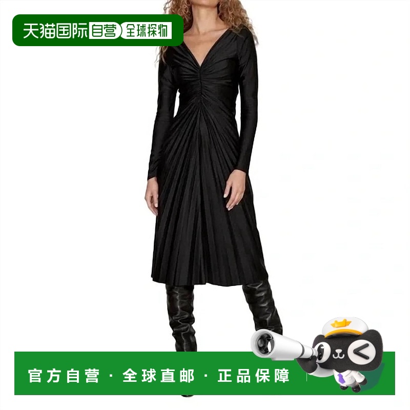 自营 delfi collectiveFrancesca Midi黑色连衣裙 美国奥莱直发