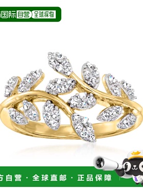 自营 Ross-Simons 18kt 金钻石藤蔓戒指 - 白色 美国奥莱直发