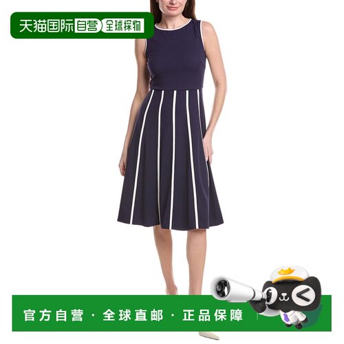 自营Anne Klein Fit & Flare Midi Dress - blue 美国奥莱直发