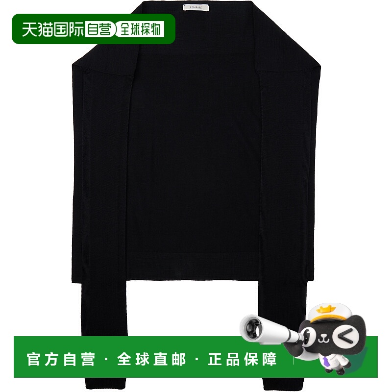 1h可退 香港直邮潮奢 Lemaire 男士 黑色 Trompe L'oeil 围巾 AC1